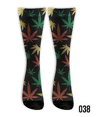 Meia  Cano Alto - Cannabis Color Black