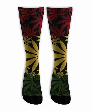 Meia  Cano Alto - Cannabis Degrade