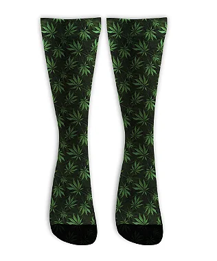 Meia  Cano Alto - Cannabis Hemp Black