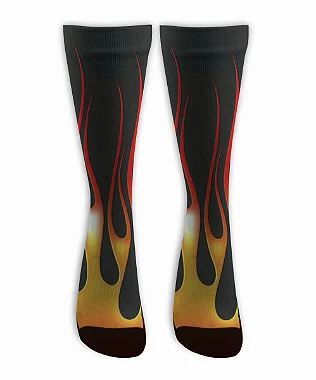 Meia  Cano Alto - Flame Black n.2