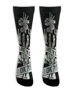 Meia  Cano Alto - Bones Black