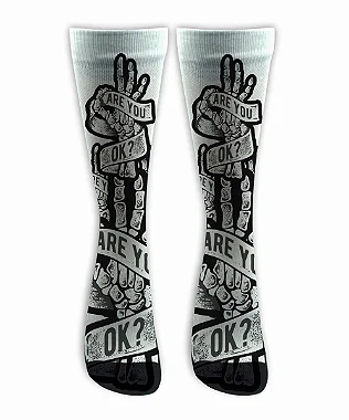 Meia  Cano Alto - Bones White