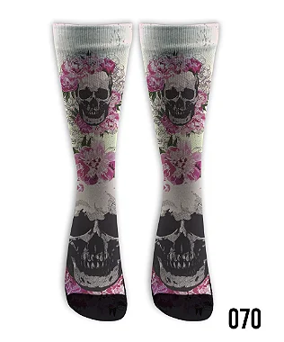 Meia  Cano Alto - Catrina Rosas