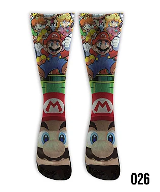 Meia  Cano Alto - Mario Bros Tubo