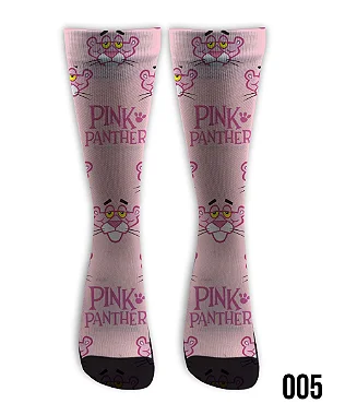 Meia  Cano Alto - Pantera Cor de Rosa