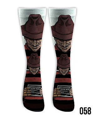 Meia  Cano Alto - Freddy Krueger