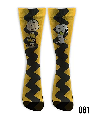 Meia  Cano Alto - Snoopy E Charlie Brown