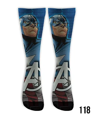 Meia  Cano Alto - Capitão América