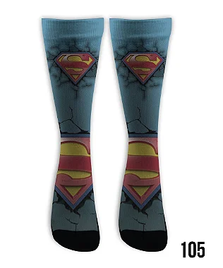 Meia  Cano Alto - Super Homem