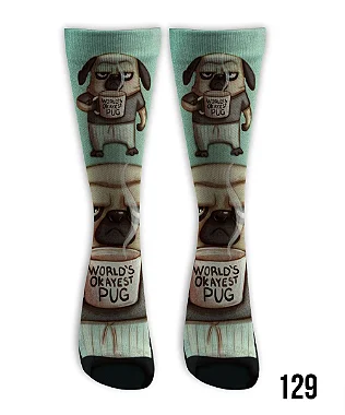 Meia  Cano Alto - Pug Café