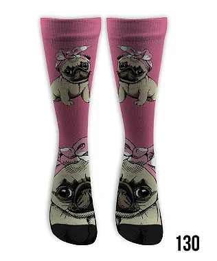 Meia  Cano Alto - Pug Laço