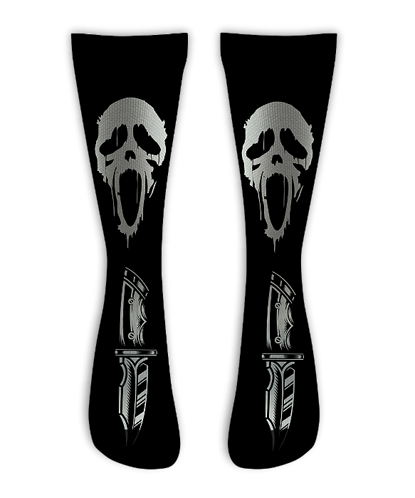 Meia  Cano Alto - Scream Black Nife