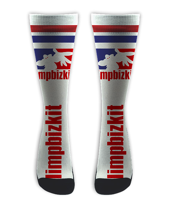 Meia  Cano Alto - Limp Bizkit White