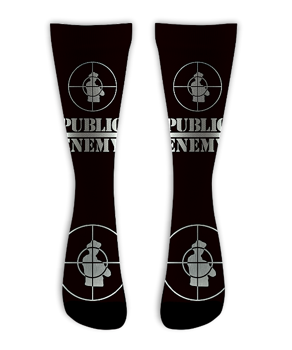Meia  Cano Alto - Public Enemy Black