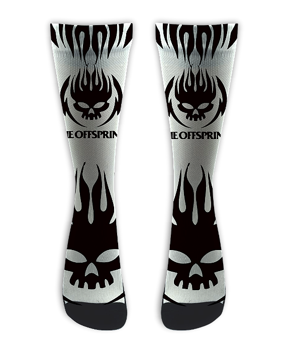 Meia  Cano Alto - The Offspring - Skull White