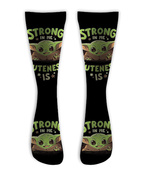 Meia  Cano Alto - Baby Yoda Strong