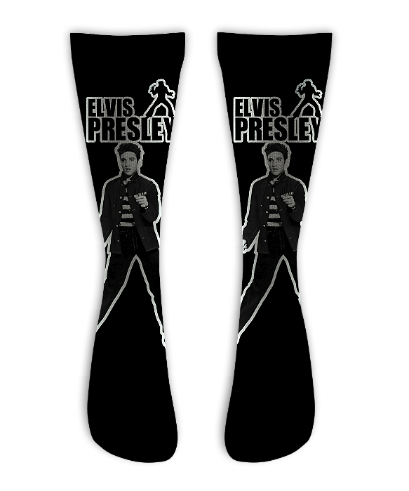 Meia  Cano Alto - Elvis Presley Black