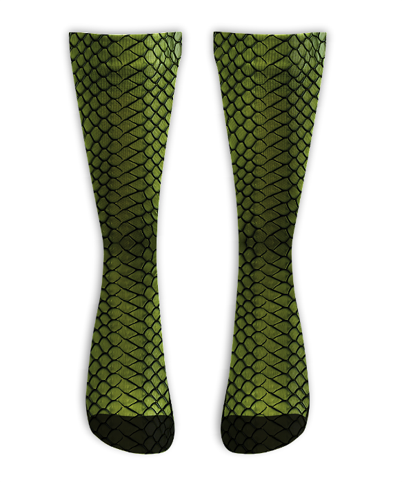 Meia  Cano Alto - Snake Skin Green