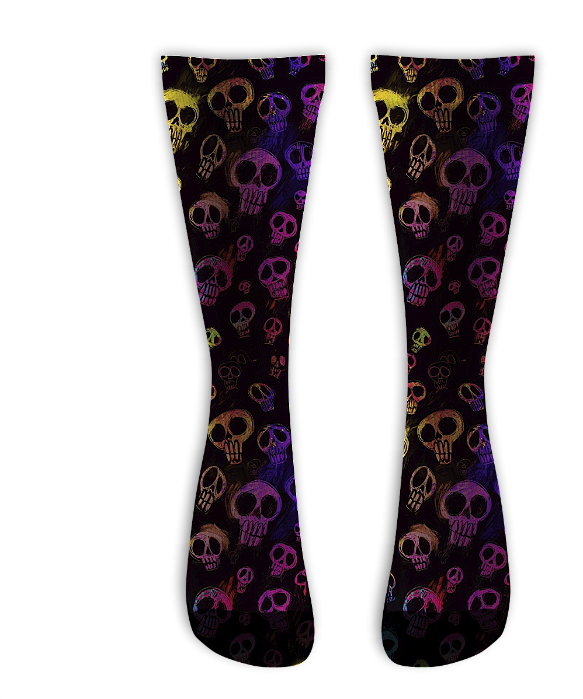 Meia  Cano Alto - Full Skull Draw