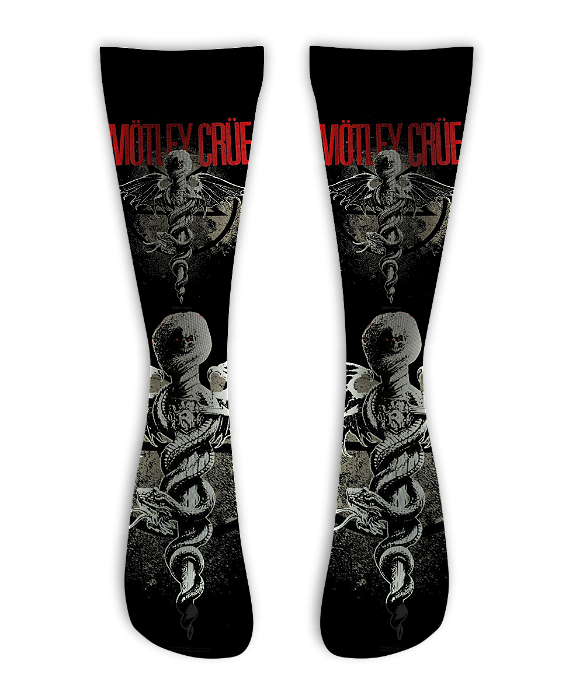 Meia  Cano Alto - Motley Crue Classic - Black
