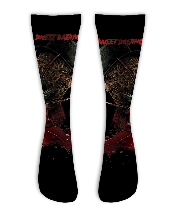 Meia  Cano Alto - Freddy Krueger Black