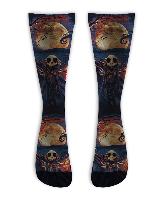 Meia  Cano Alto - Jack Skellington Scream