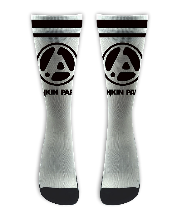 Meia  Cano Alto - Linkin Park New Logo - White