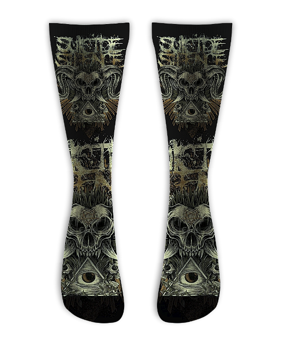 Meia  Cano Alto - Suicide Silence - Black