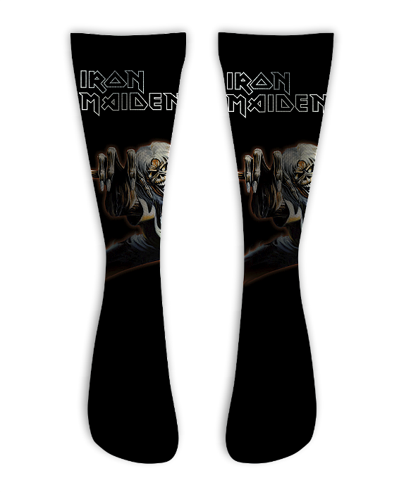 Meia  Cano Alto - Iron Maiden 666