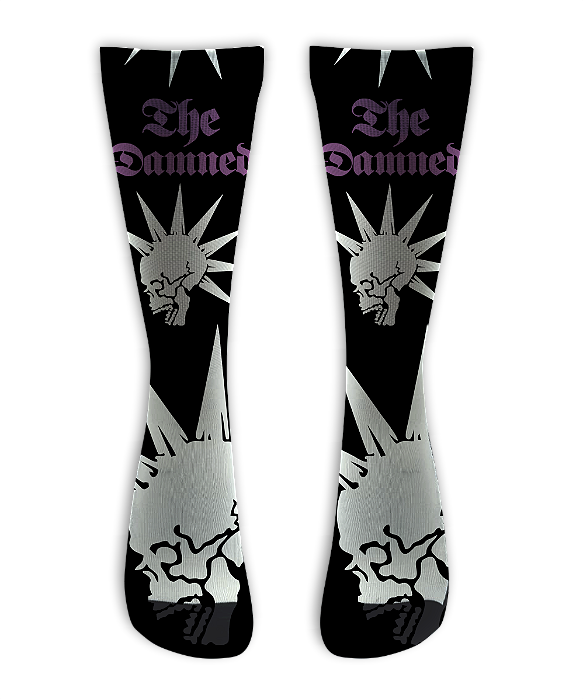 Meia  Cano Alto - The Damned - Black Purple