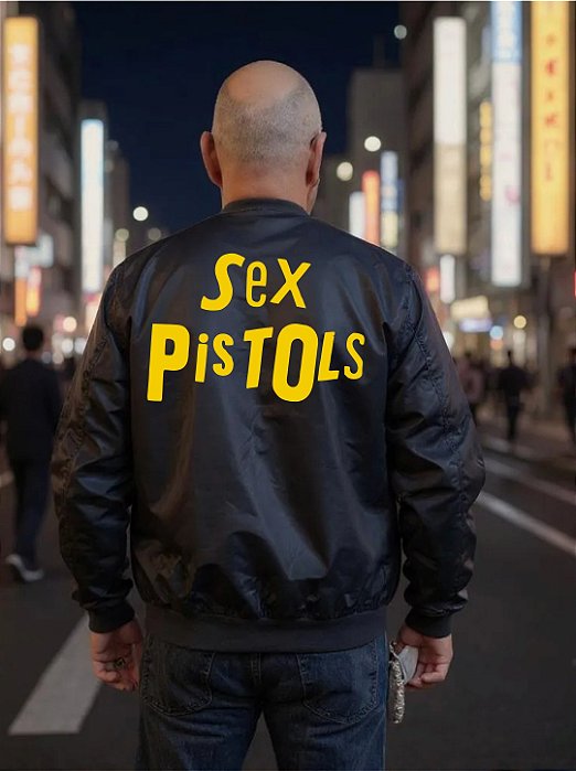 CORTA VENTO BOMBER PRETA SEX PISTOLS