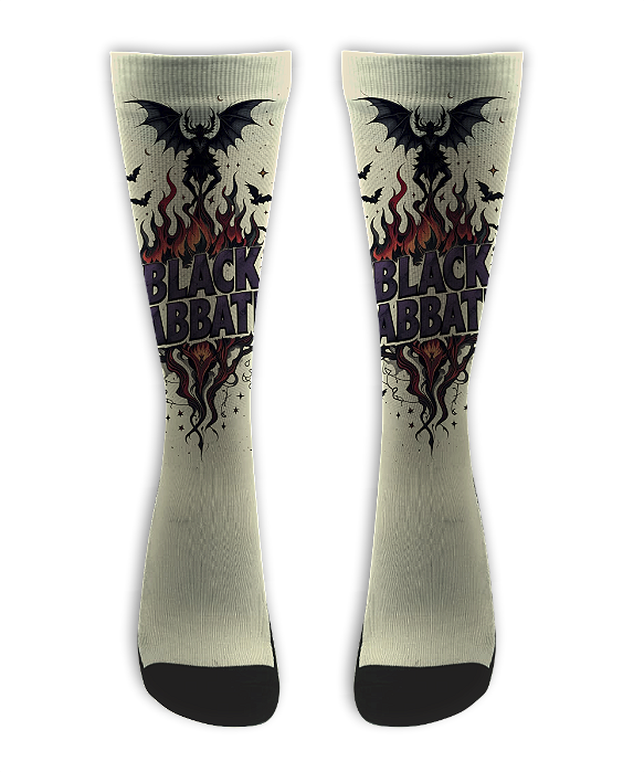Meia Cano Alto - Black Sabbath Fire