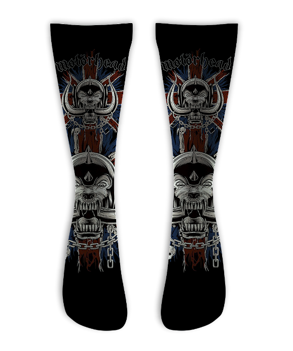 Meia Cano Alto - Motorhead - England Flag