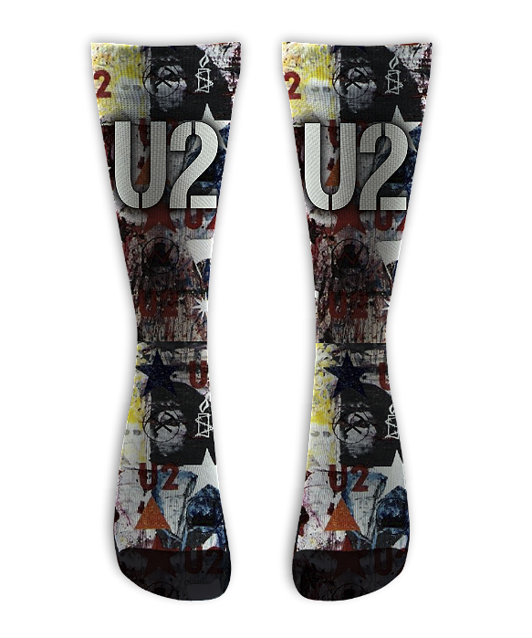 Meia Cano Alto - U2 - Grunge Stamp
