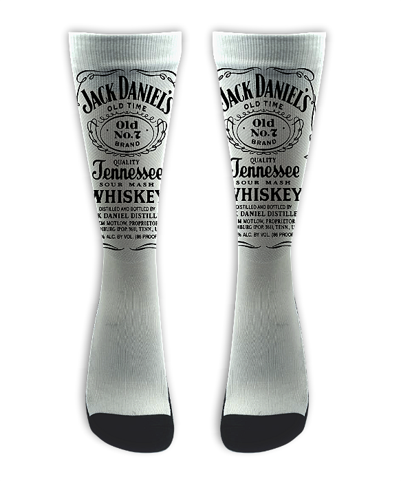 Meia Cano Alto - Jack Daniels White