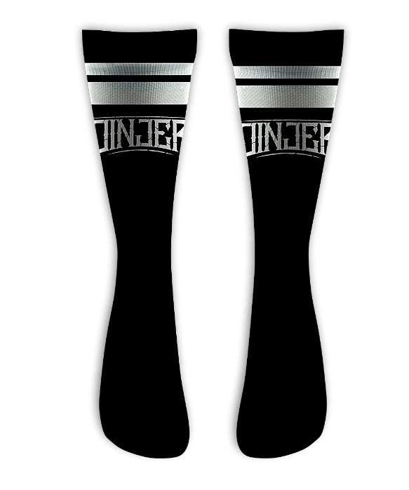 Meia Cano Alto - Jinjer - Black Stripes White