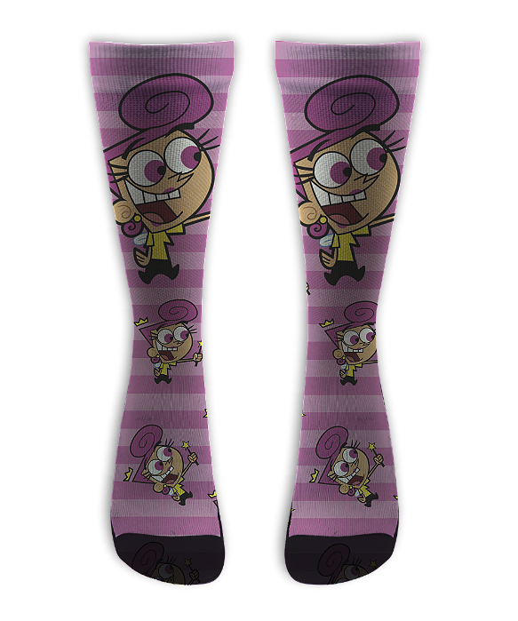 Meia Cano Alto - Padrinhos Magicos Pink