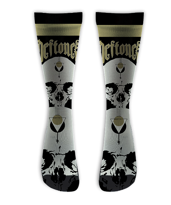 Meia Cano Alto - Deftones Skull Black