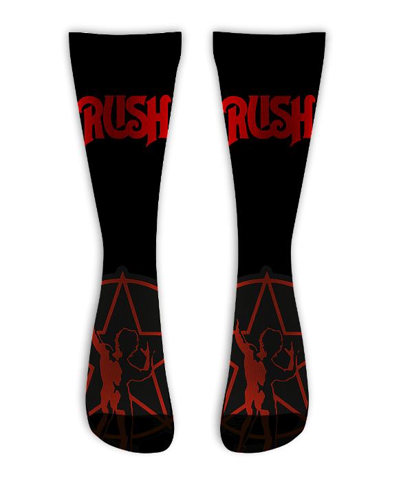 Meia Cano Alto - Rush Black Red