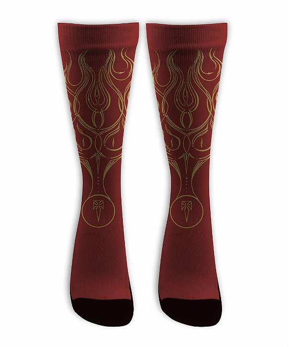 Meia Pinstripes Flames  - Caju