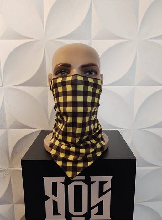 Bandana Xadrez Amarela