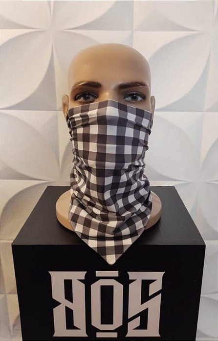 Bandana Xadrez Cinza