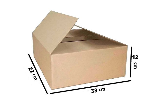 Caixa de Papelão Maleta Onda B Simples - N3 - 33 x 22 x 12 - Kit com 20 unidades