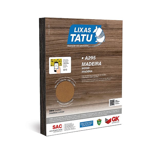 Folha de Lixa de Madeira 120 - Tatu - Unidade