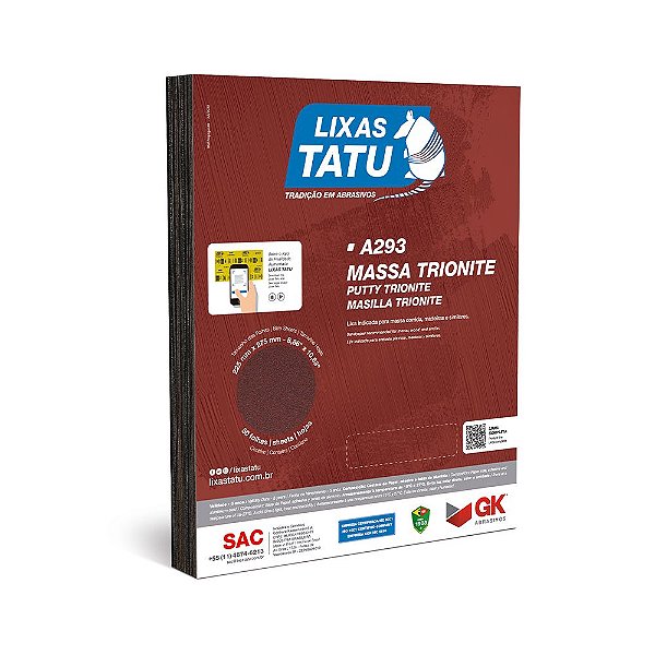 Folha de Lixa de massa 100 Trionite - Tatu - Unidade