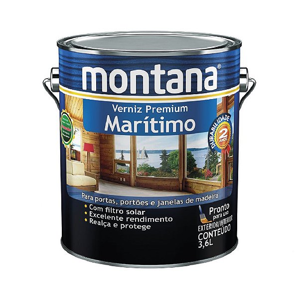 Verniz Marítimo Acetinado Natural- 3,6l -Montana