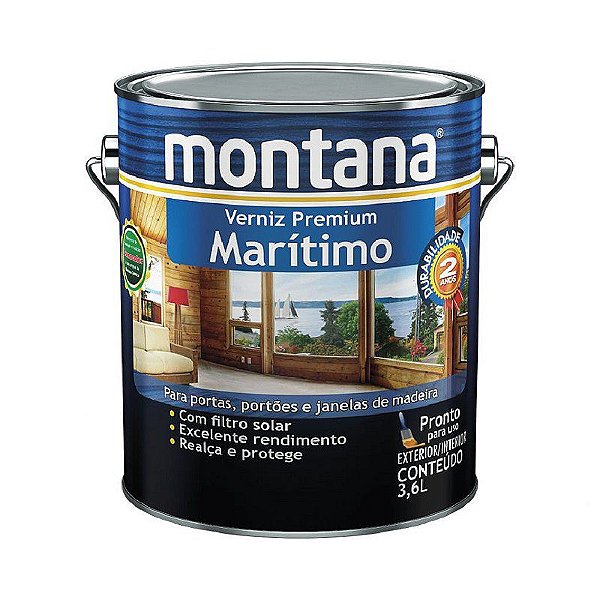 Verniz Marítimo Brilhante Natural- 3,6L -Montana