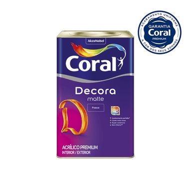 Tinta Acrílica Decora Matte Fosco Branco 18L - Coral