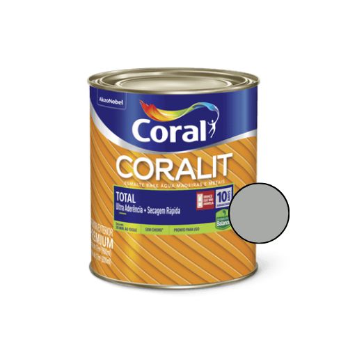 Esmalte base água Coralit Total Brilhante Platina 900ml - Coral