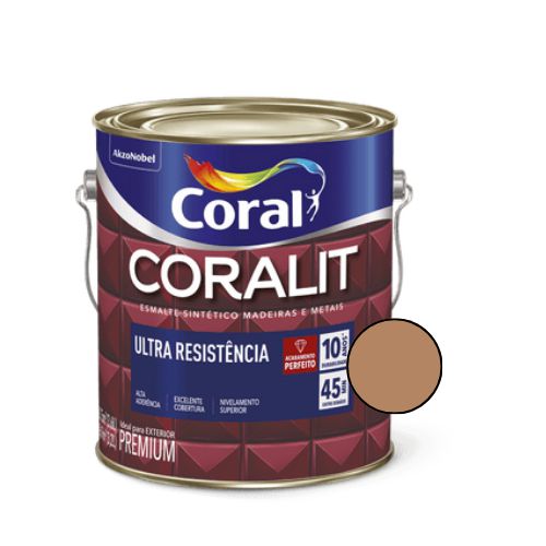 Esmalte Sintético Coralit Ultra Brilhante Marrom Conhaque 3,6l - Coral